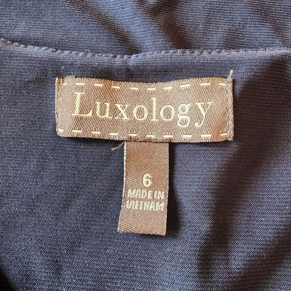 Luxology Navy Blue Lace Up Dress Womens Size 6 NWT Belted Free Ship - Picture 7 of 13